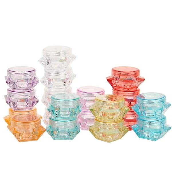 Wholesale 500 X 5Ml Colorful Diamond Acrylic Container Makeup Bottle For Cosmetic Cream Jewelry Empty Eyeshadow Jar Pot B2