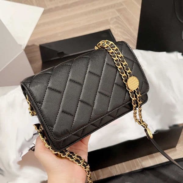Mini flap clutch chain Bags luxury tote handbag designer cc-bag pochette Cross body messenger bag quilted leather caviar Shoulder 240115