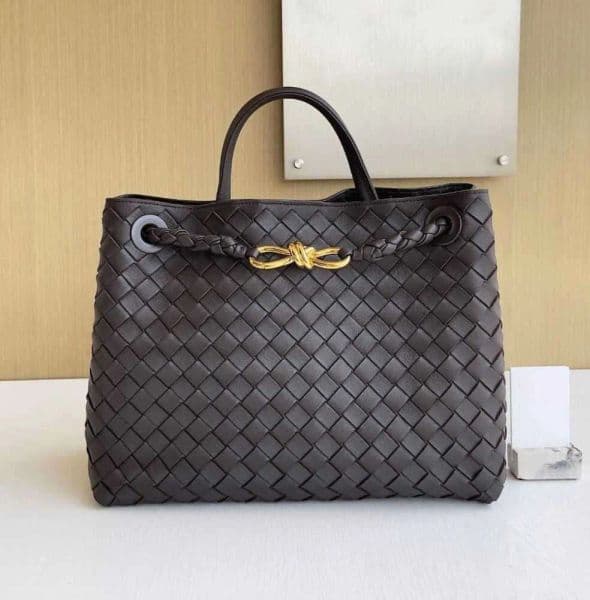 Family 8-line Buckle Andiamo Original Leather Bags Top Woven Womens Portable Single Shoulder Crossbody Official Document Tote Bag 4