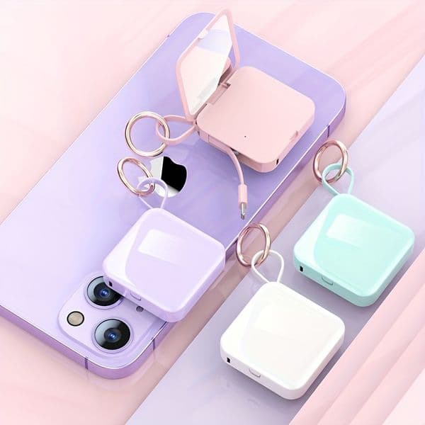 Mirror 5000 MAh Emergency Bank, Self-loading Charging Cable, Easy To Carry, Stylish And Exquisite