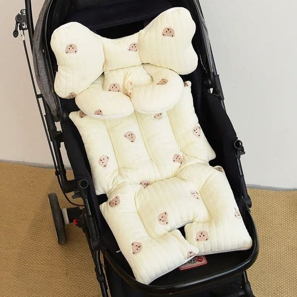 Baby Stroller Seat Liner Protector born Cotton Car Cushion Pad Infant Toddler Neck Support Cart Mattress Mat Pram Accessories 240106