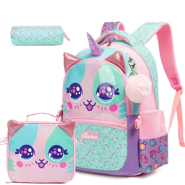 Kids Backpacks for Girls School Bag with Lunch Box School Backpack for Girls Set Cute Bookbag for Kindergarten 240111