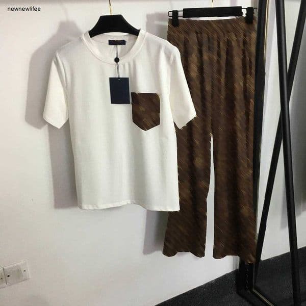 designer tracksuit women brand clothing for womens summer t shirt fashion pocket logo ladies shirt girl pants Jan 13