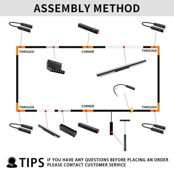 DIY LED Magnetic Track Light Grille Flood Lamp No Flicker Modern Embedded LED Spotlight DC48V Ceiling Indoor Living For Home D2.0