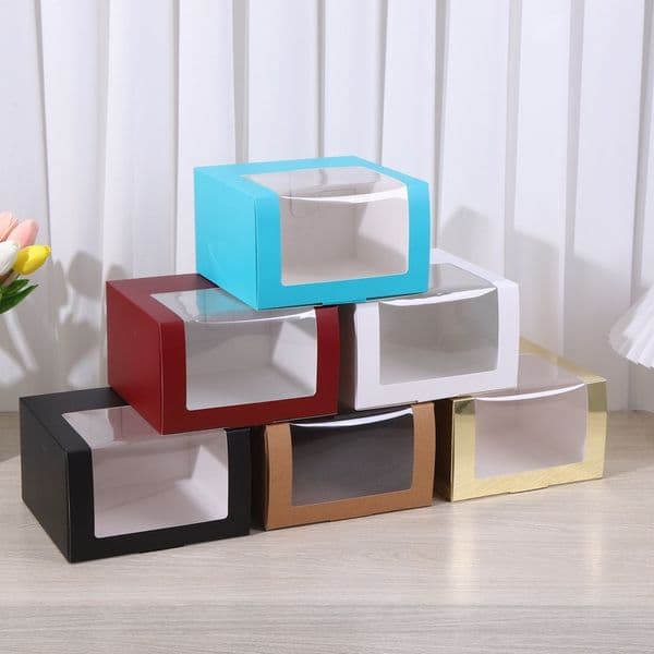 Paper Hat Box With PVC Window Baseball Cap Beret Party Hat Packing Boxes Gift Packaging Box Favor gifts C473