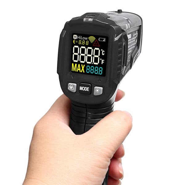 LCD Screen Digital thermometer Handheld infrared thermometer Laser thermometer hypothermia pyrometer,-50~600 degrees Celsius LL