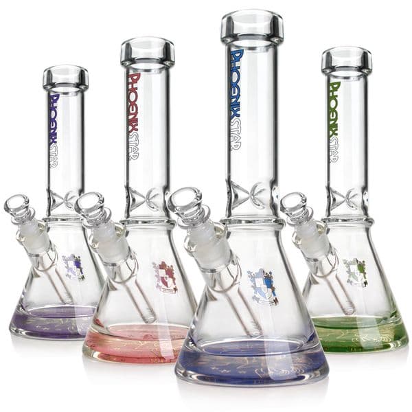 Phoenix 9MM Thick Bong Beaker Big Bottom Water With Ice Catcher Glass Pipes Bongs 12 Inches