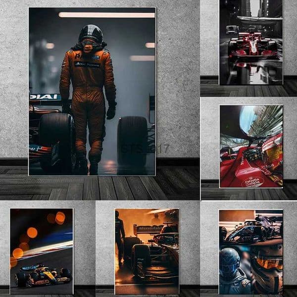 Paintings Introducing the Formule F1 metal Modern Painting Posters and Prints Canvas Wall Art Pictures for Home Living Room Cuadros