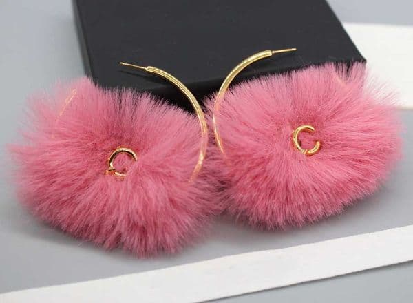 2025 Luxury quality charm drop earring with pink color design brooch design have stamp box PS3872A