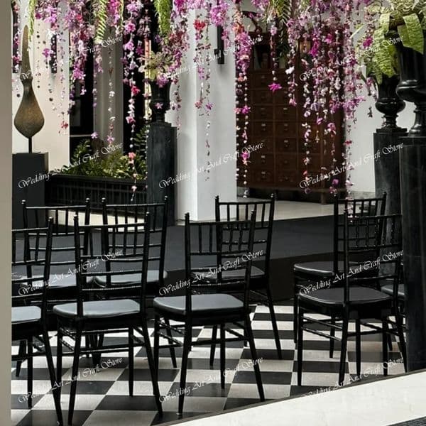 PVC supply wedding chaise Hotel Restaurant backrest sillas chrome banquet chairs black event chairs for wedding hall 183