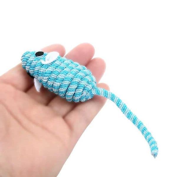 Cat Toy Soft Fleece Mouse Cat Toys Funny Playing Toys For Cats With Colorful Feather Plush Mini Mouse Toys Pet SuppliesXJ240801