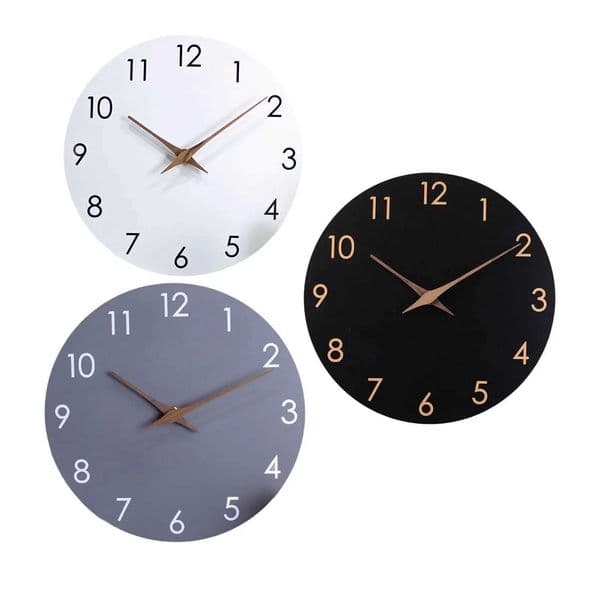 Wall Clock Easy to Hang Modern Silent Non Ticking Wall Clock Wooden Wall Art M240731