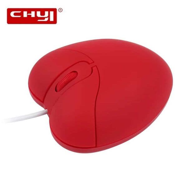 New Arrival CHYI Cute Red Heart Design Mini Mouse Girl Gift USB Optical Wired Mouse 1000 DPI 3D Computer Office Mouse T250102