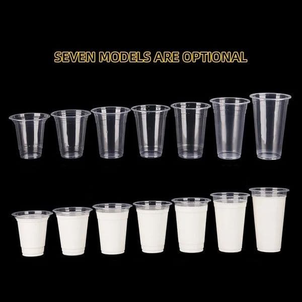 50 disposable transparent plastic cups milk tea beverage cups with lids used for takeout outdoor picnics birthdays kitchens 240801