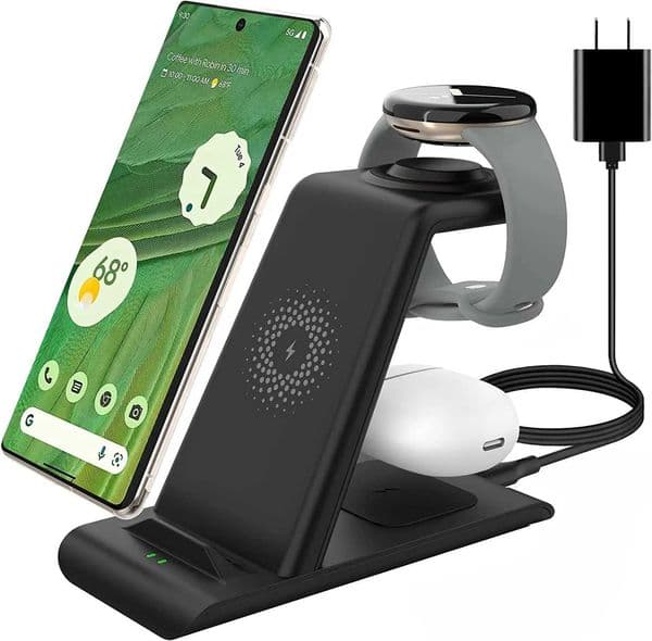 3 in 1 Wireless Charger for Google Pixel Watch Pixel Fold 8/7a/7/7 Pro/6/6 ProWireless Charging Station for Multiple Devices.M240731