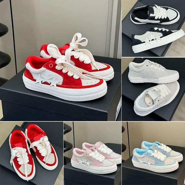 24SS New Arrival Womens SUNSET SKATE Sneakers LOW Suede upper Leather Star Applique Men sunset skate shoes Size 35 46