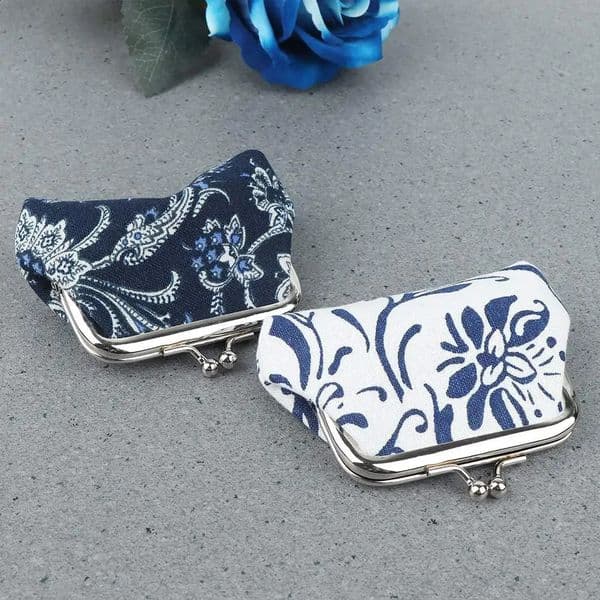 Retro fashion buckle womens flower clutch bag card holder coin wallet small 240801Z