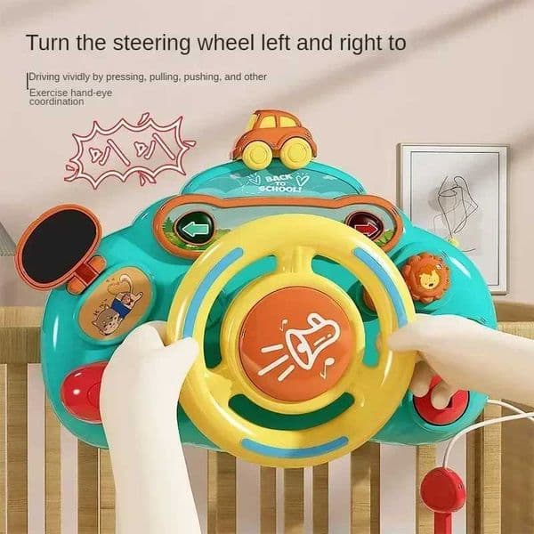 Baby Toy Electric Simulate Driving Car Copilot Steering Wheel Stroller Driving Early Educational Toys for 0-36 Months Toddler Y240801