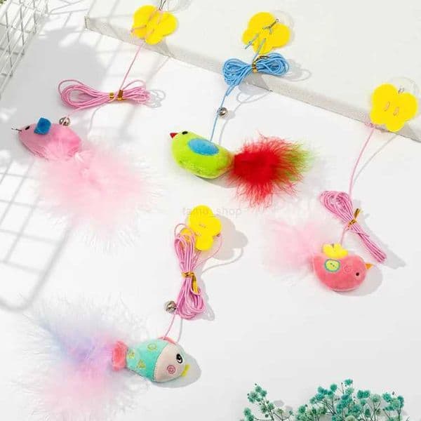 Swinging On The Swing Hanging The Door Cat Teaser Stick Elastic Rope Extendable Cat ToyXJ240801