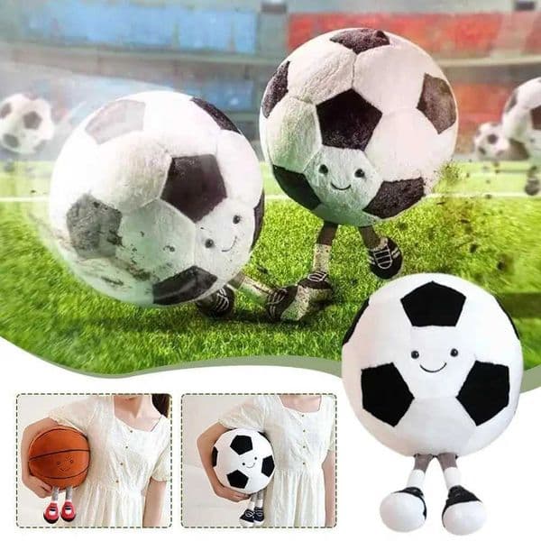 Game And Toy stuff animal Game And Toy Fluffy Soccer Balls Stuffed Football Basketball With Leg Cartoon Plush Stuff Animal Pillow Soft Stuff Soccerball Gifts