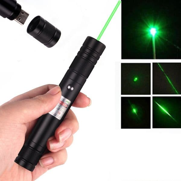 Green Laser Pointer USB Rechargeable Built-in Battery Laser Torch High Powerful Long Range Starry Sky Projector Effect Creative Things Gadget for Astronomy & Hiking