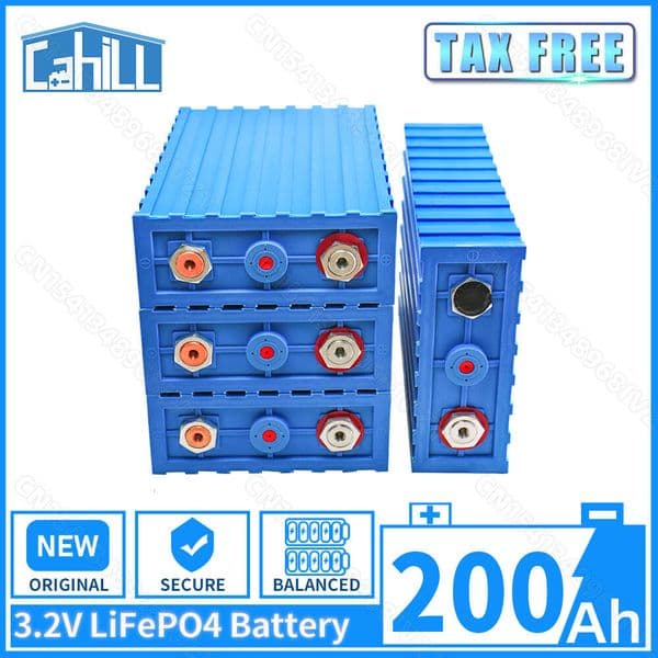 200Ah Lifepo4 Battery 3.2V Lithium iron phosphate Rechargeable Cell For DIY 12V 24V 48V Boat Golf Cart Solar Camping RV TAX FREE
