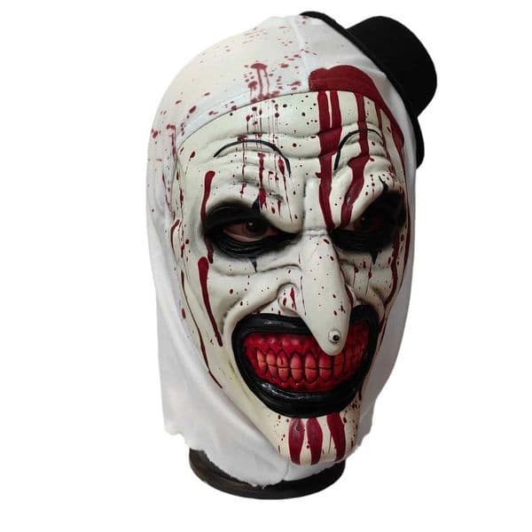 Horror Cosplay Mask With Hat Halloween Bloody Latex Props Masquerade Fear Headgear Party Terrorist Adult AccessoriesXJ240802