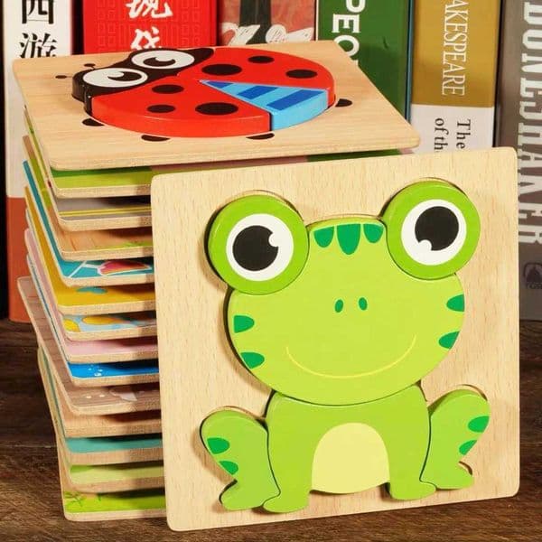 2026 New New Montessorri 3D Cartoon Animals Education Wooden Learning Cognition Intelligence Game Colorful Baby Toys Gifts Y240801 Toy Toy