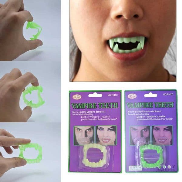 1pc Halloween Fake Vampire Teeth Party Decoration For Kids Plastic False Vampire Teeth Costume Halloween Theme Toy Supplies 2023 Y240801