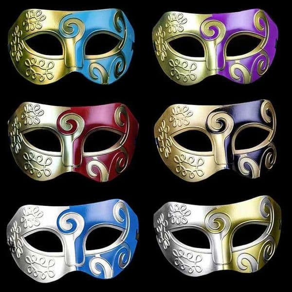 1pc Amazing Mask Antique Gold And Silver Jazz Flat Head Mask Ball Party Gathering Men And Women Cosplay Half Mask DecorationXJ245487