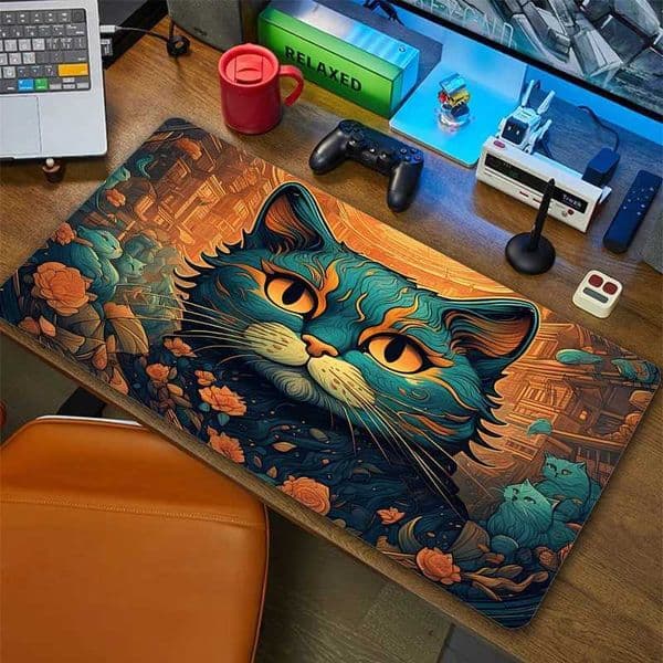 Large Kawaii Mouse Pad Computer Cute Cat Mousepad Apoio De Pulso Teclado Mouse Mat XXL Keyboard Pads Big Art Desk MatsM240802