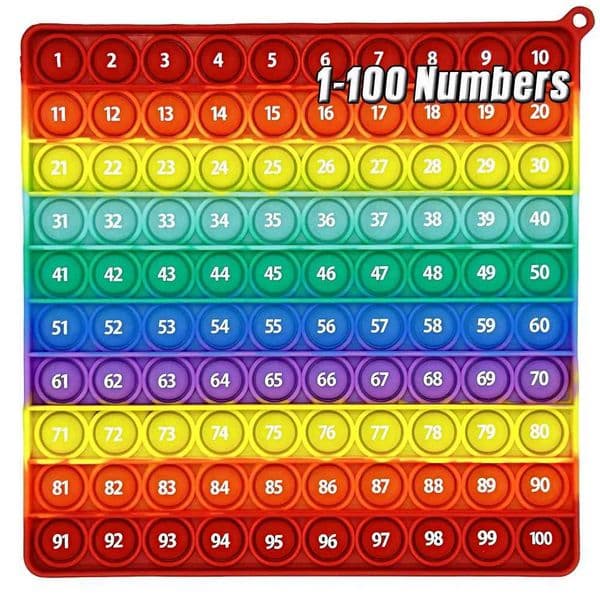 Numbers 1-100 Counting Pop Games Fidget Toys Silicone Rainbow Math Learning Games Educational Pop Toys for Preschool Kids Y240801