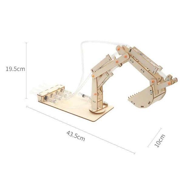 Magnet Toy Wooden Hydraulic Excavator Model toy for 3 year old Kids Scientific Experimenttoy Technology Physics Bricks Kit Learning Educational Toys Gift M