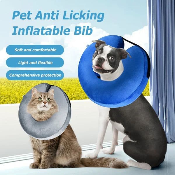 Inflatable Pet Collar Anti-bite Neck Elizabethan Collar Cute Cat Dog Puppy Neck Protective Circle Collar For Small Large Dogs 240801