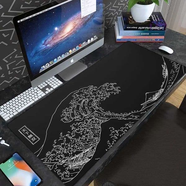 Mousepad Computer XL MousePads Keyboard Pad Mouse Mat Japan Black Sea Wave Gamer Soft Office Carpet Table Mat Desktop Mouse PadM240802