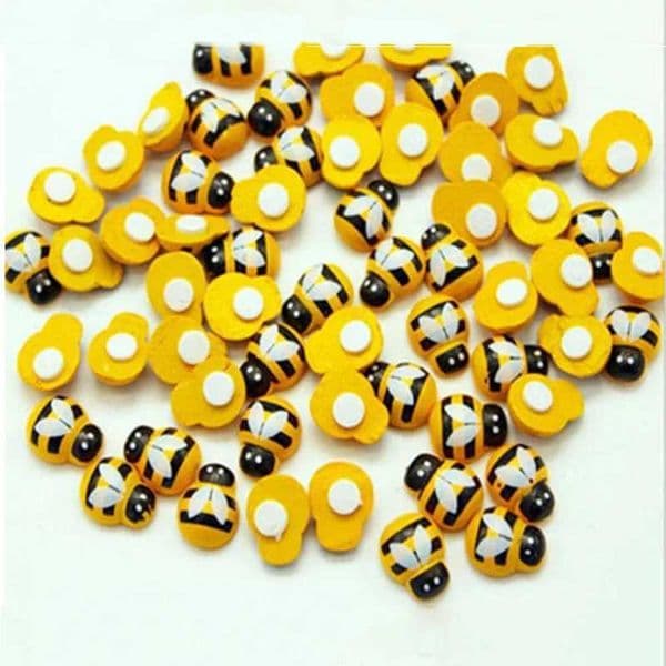 50/100 pieces of bee wood mini DIY scrapbook Easter decoration home wall decoration bird hday party decoration bee wood childrens gift W250113