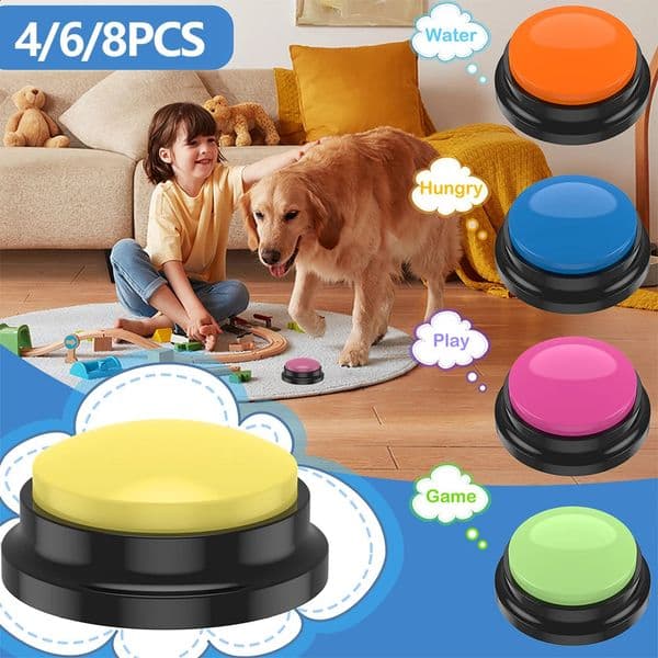 468Pcs Dog Talking Button Recordable Pet Training Buttons Clear Recording Dog Communication Colorful Button Battery Powered 240801