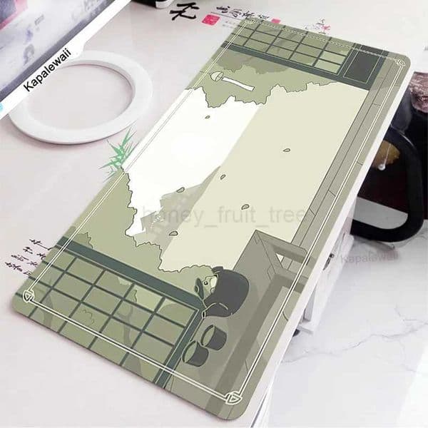 Cute Mouse Pad Gamer Mause Green Office Desk Mat XL Computer Deskmat 300x800 Mousepad Kawaii Office Accessories Pc Table Rug XxlM240802