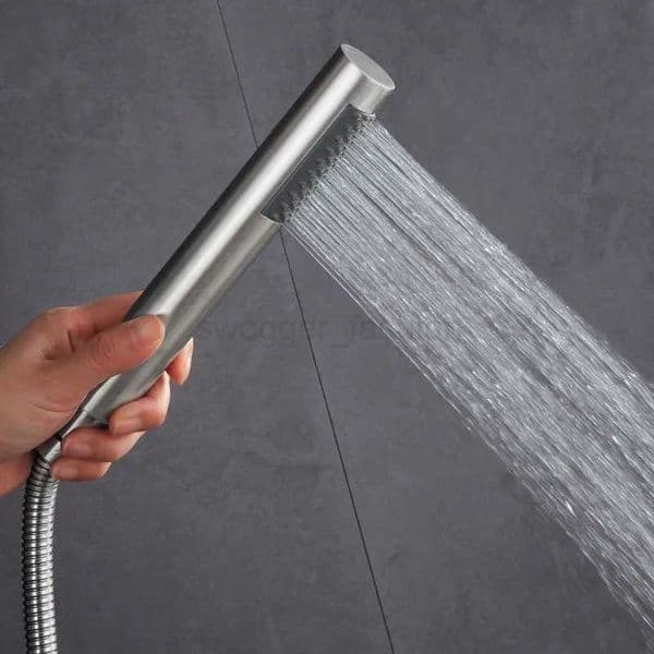 Bourdillat Round Hand Shower Chrome Hand Held Shower Head Wall Mounted Bracket Bathroom Handheld Shower Head 8 ColorXJ240802