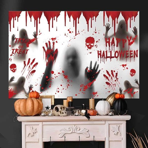 Halloween Pumpkin Witch Bloody Backdrop 2024 Halloween Decor Horror Halloween Party Decor For Home Scary Atmosphere Background Y240801