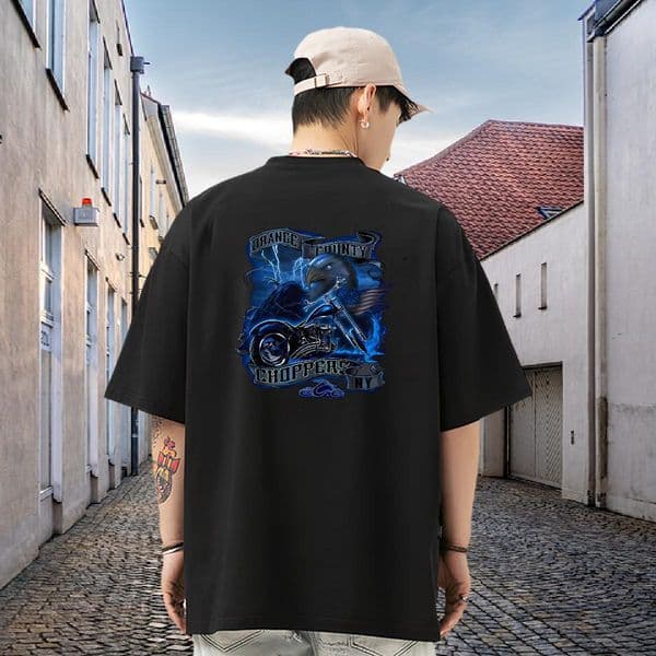 Free Shipping T shirt 230g Pure Cotton eagle High Street Hip Hop Shirts O Neck Short Sleeves Cool Men Tees DIY