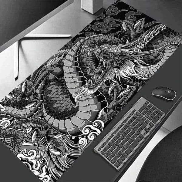 Mouse Pads Japanese Black White Dragon Table Mats Computer Mousepad Company Big Desk Pad 90x40 Large Gamer Mousepads Mouse MatM240802