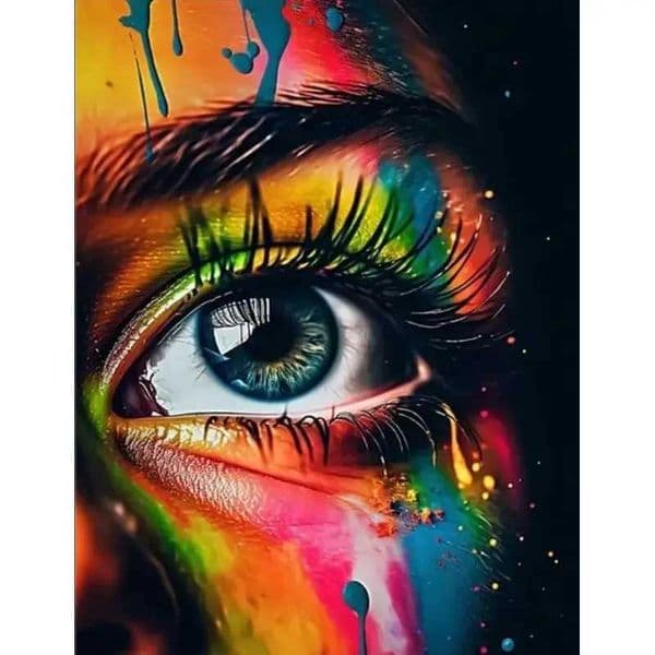 GATYZTORY Painting By Numbers Colorful Eyes Kit Drawing On Canvas Wall Art Picture For Adults Modern Numbers Painting Diy CraftXJ240803