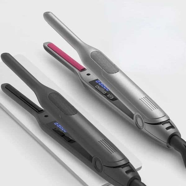 Mini Curler Pencil Straightener 2-in-1 Ceramic Thin Narrow Flat Iron with LED Display for Short Beards and Hair W240803 L260515