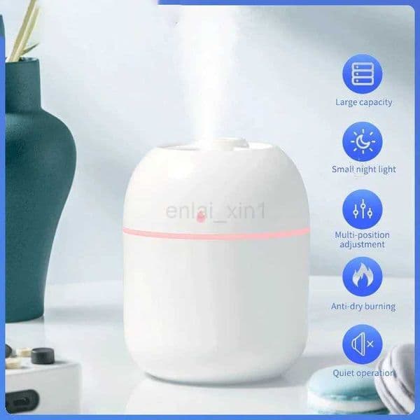 220ML Air Humidifier Ultrasonic Mini Car Aroma Diffuser Portable USB Essential Oils Purifiers LED Lamp Home Fragrance Products Y240803