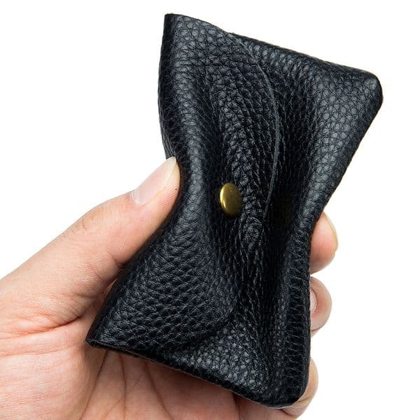 Men's Cowhide Leather Small Coin Purse Fashion Wallets Mini Purses High Quality Female Clutch Money Pocket Buckle Soft Bag