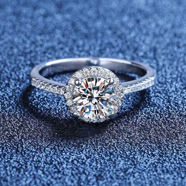 AETEEY 0.5-3ct D-color genuine silica diamond circular ring pure 925 sterling silver exquisite jewelry for womens weddings RI020 W240802