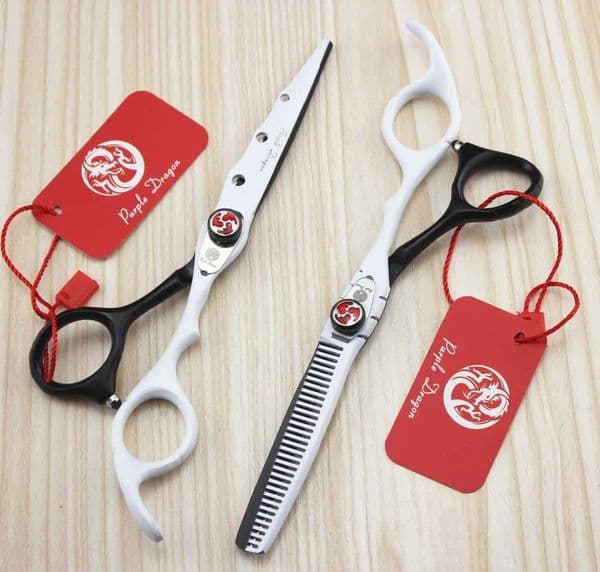 515# 6 Brand Purple Dragon Best Hairdressing Scissors 440C Barbers Home Salon Cutting Scissors Thinning Shears Hair ScissorsM240801