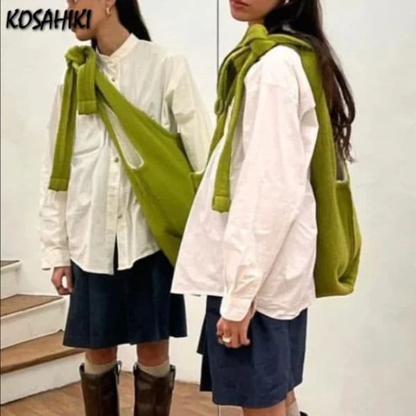 High-capacity Fashion Casual Grunge Crossbody Bag Vintage Simple Y2k Aesthetic Handbags Korean Women All Match Ins Shoulder Bags 240802