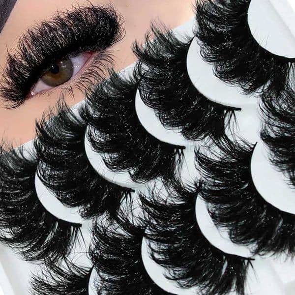 Thick Dramatic Faux Mink Eyelash -5 pairs of fluffy 3D eyelashes W240803